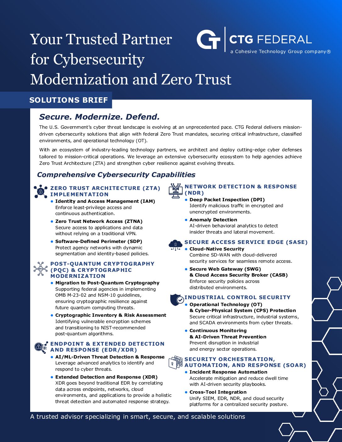 A trusted Federal partner for Cybersecurity Modernization Brief Download